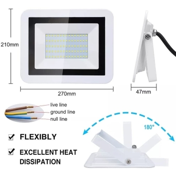 Mocny reflektor LED 100W, 3500K wodoszczelny IP68 [12220000253]